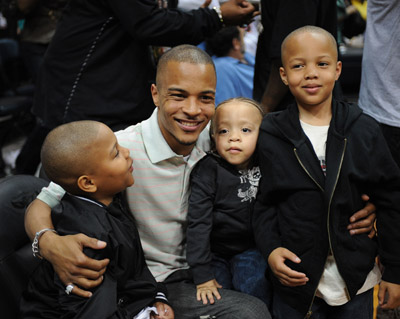 Rapper T.I with sons