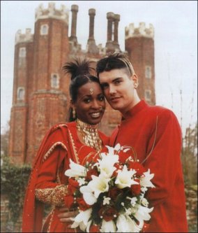 Easther and Boyzone star on their wedding day. Photographs were featured in OK! Magazine at the time.