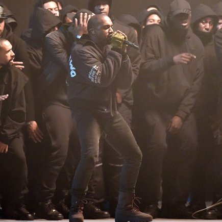 Kanye performing at the Brit Awards 2015