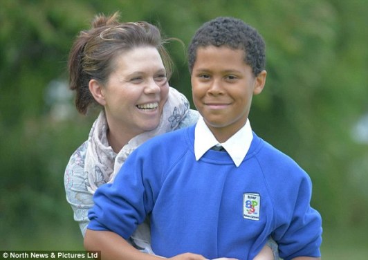 Tyrese with his mother Tammy Bate.