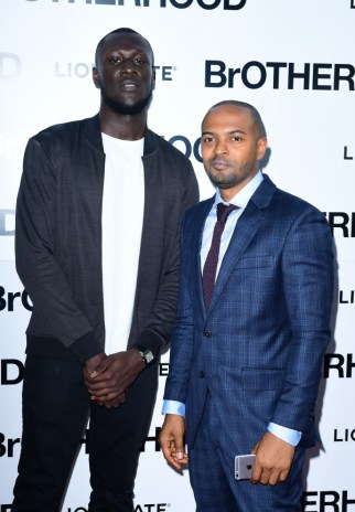 Noel Clarke with co-star Stormzy at the world premiere of Brotherhood (Ian West/PA)